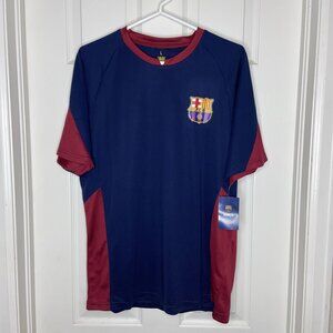 FCB Barca Shirt Official Licensed Navy‎ Blue Sport Soccer Football Men's Sz L